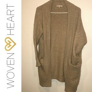 Woven Heart Heavy Duty Beige Cardigan!